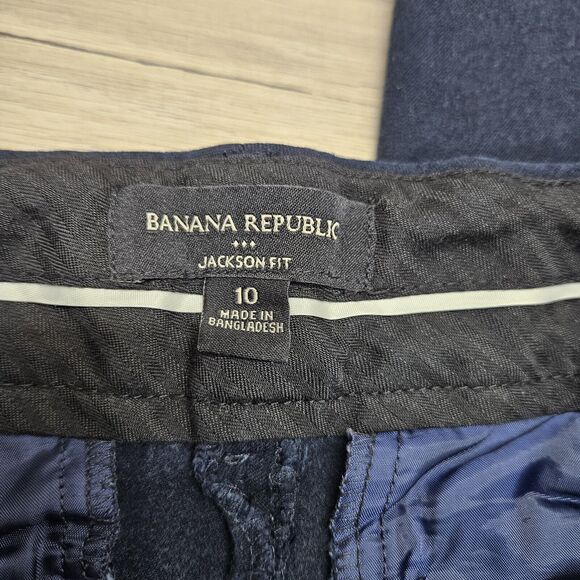 BANANA REPUBLIC Womens Navy Blue Jackson Fit Tapered Leg Chino Pants Size 10 - Picture 4 of 9